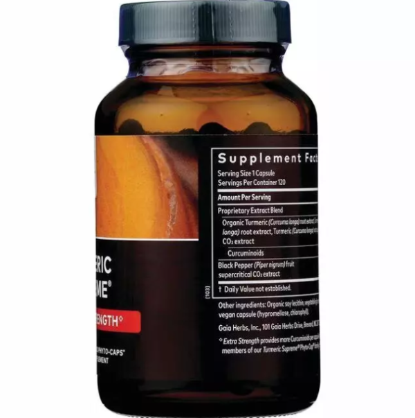 Gaia Herbs Turmeric Supreme Extra Strength 120 Vegan Phyto-Cap - Image 2