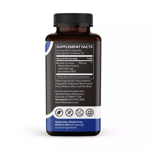 Life Seasons Bacopa Extract 900mg 60caps - Image 2